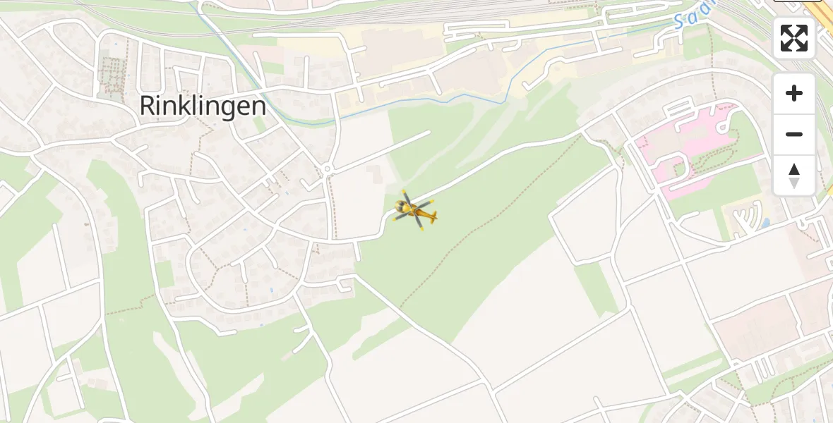 Flugroute Rettungshubschrauber Bretten - Bretten, 28 März 2026, 13:54