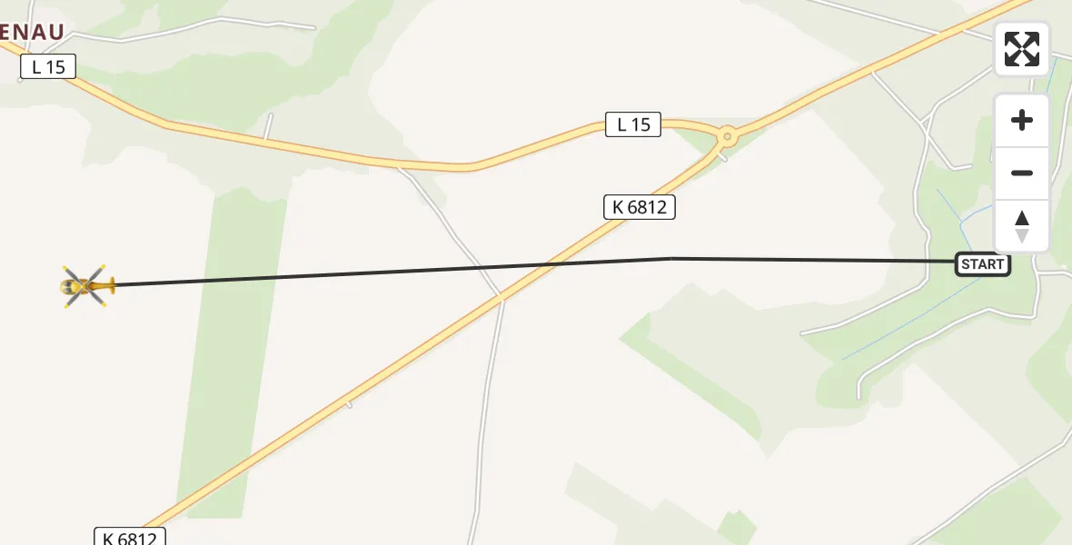 Routekaart van de vlucht: Rettungshubschrauber nach Rheinsberg, L 15