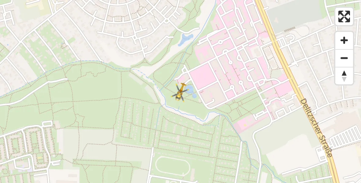 Flugroute Rettungshubschrauber Sankt Georg Hospital Leipzig Reserve - Sankt Georg Hospital Leipzig Reserve, 28 März 2026, 14:33