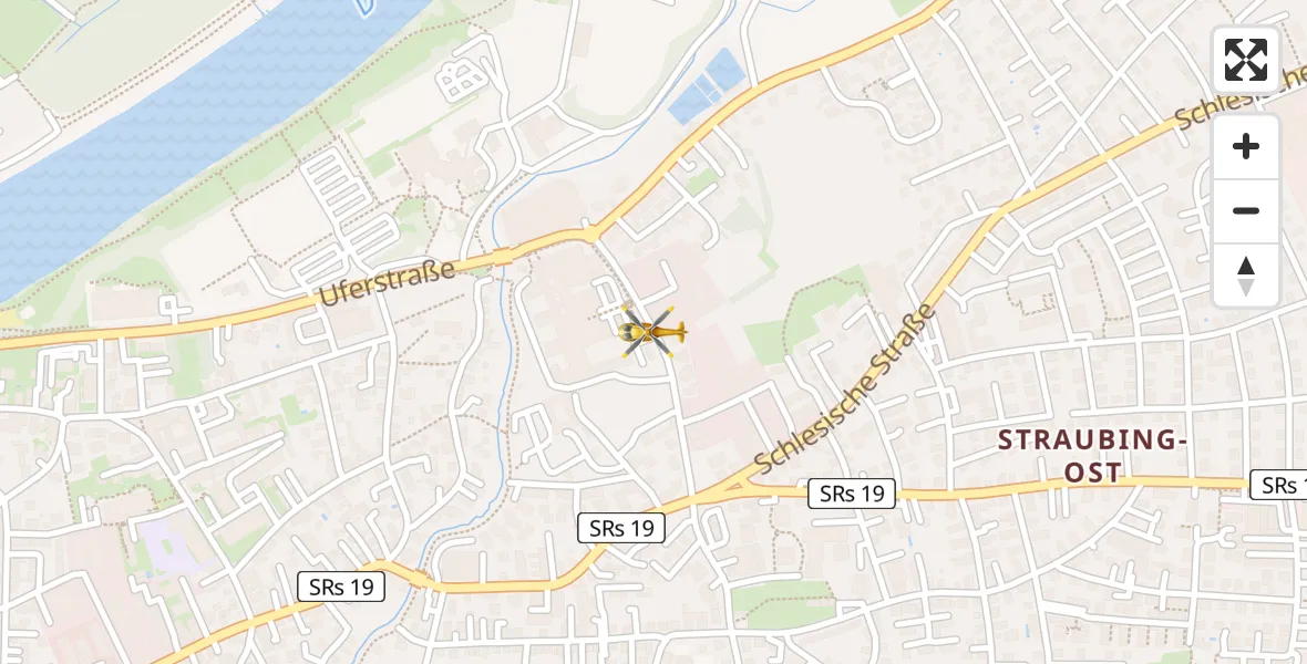 Flugroute Rettungshubschrauber Sankt Elisabeth Hospital Straubing - Sankt Elisabeth Hospital Straubing, 28 März 2026, 14:41