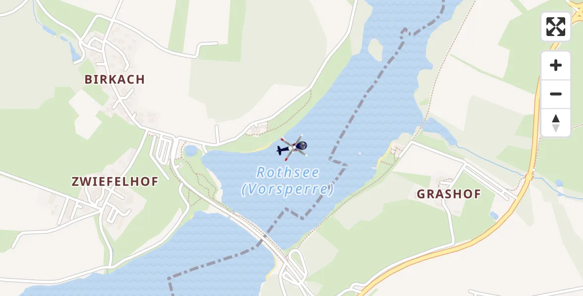 Flugroute Polizeihubschrauber Roth - Roth, 28 März 2026, 16:08