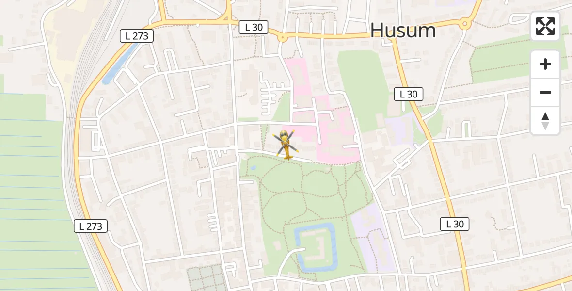 Flugroute Rettungshubschrauber Husum - Husum, 28 März 2026, 16:19