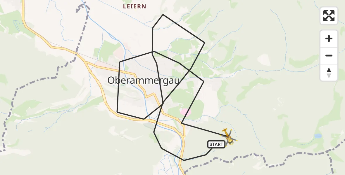 Flugroute Rettungshubschrauber Oberammergau - Oberammergau, 28 März 2026, 17:06