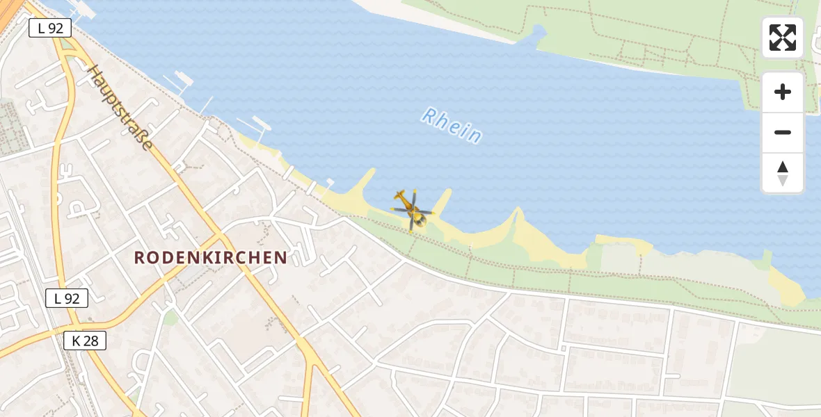 Flugroute Rettungshubschrauber Köln - Köln, 28 März 2026, 18:50