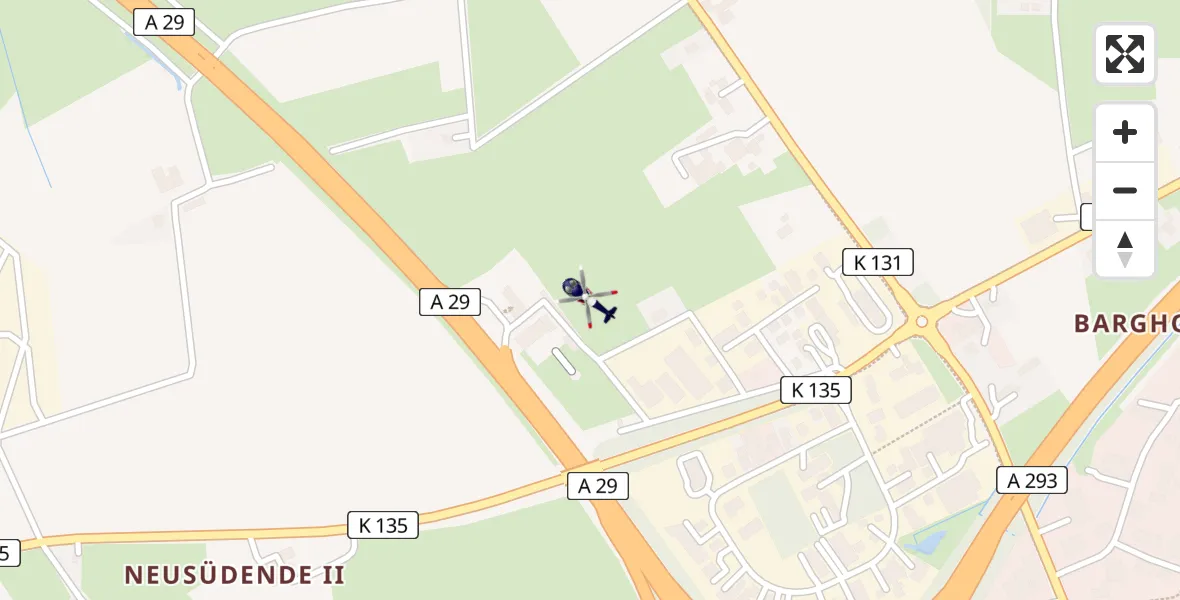 Routekaart van de vlucht: Polizeihubschrauber nach Oldenburg Police Hubschrauberlandeplatz