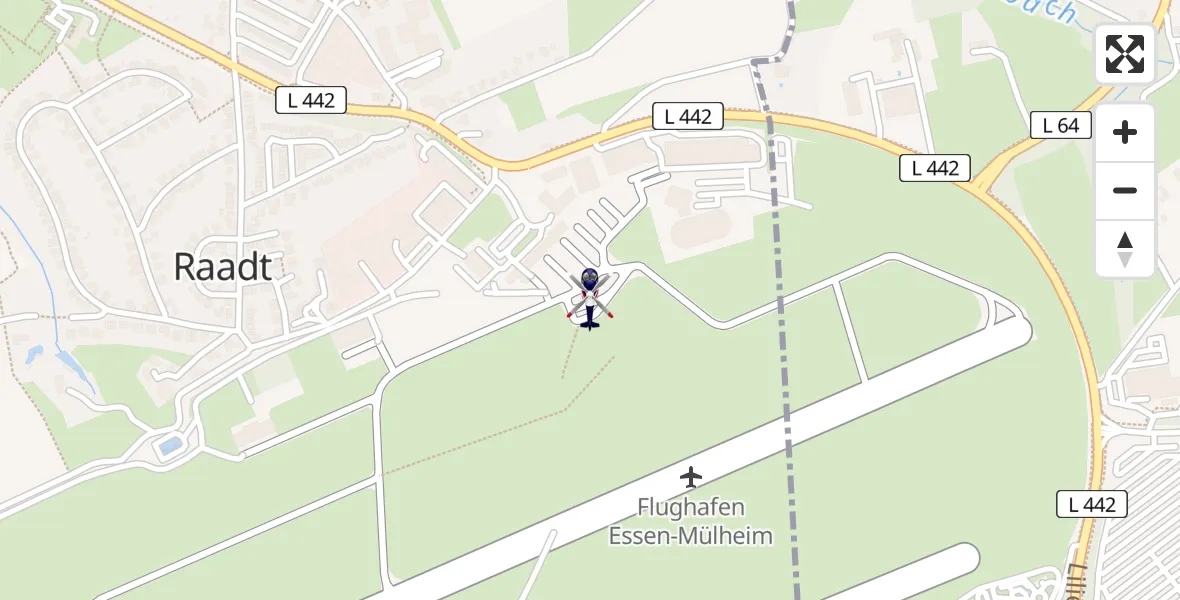 Flugroute Polizeihubschrauber Essen-Mülheim Flughafen - Essen-Mülheim Flughafen, 28 März 2026, 20:07