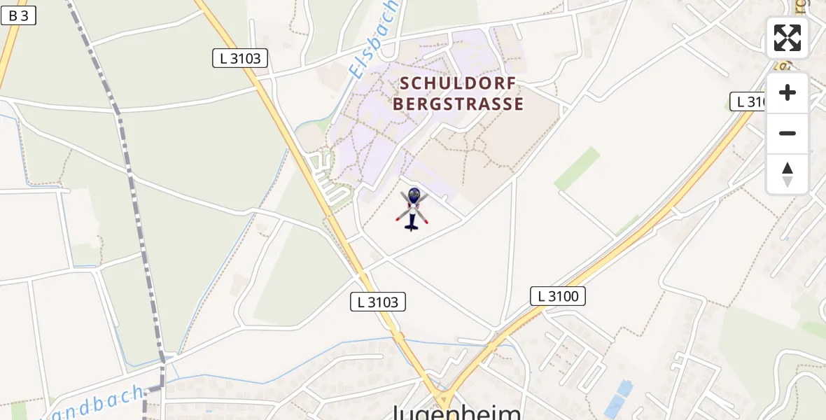 Routekaart van de vlucht: Polizeihubschrauber nach Seeheim-Jugenheim, Sandstraße