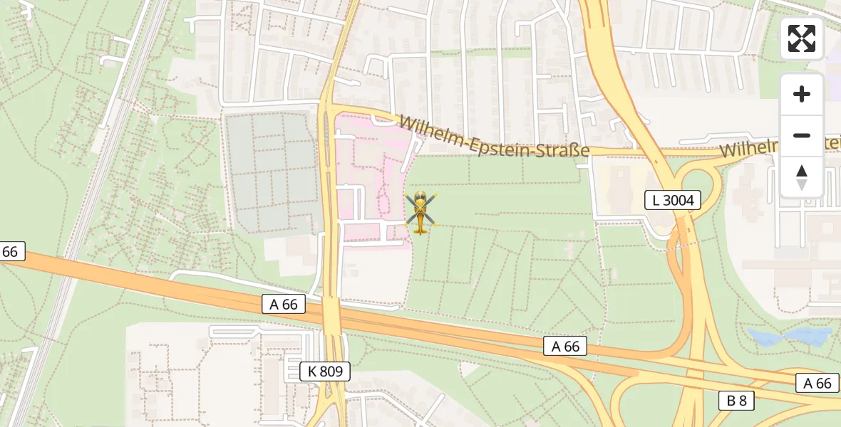 Routekaart van de vlucht: Rettungshubschrauber nach Agaplesion Markus Hospital