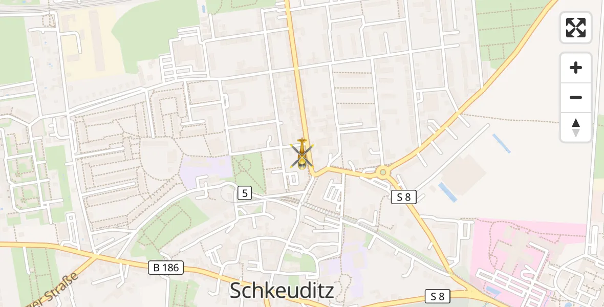 Flugroute Rettungshubschrauber Schkeuditz - Schkeuditz, 29 März 2026, 06:12