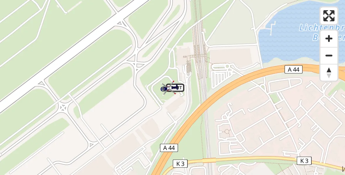 Flugroute Polizeihubschrauber Düsseldorf Flughafen - Düsseldorf Flughafen, 29 März 2026, 07:10