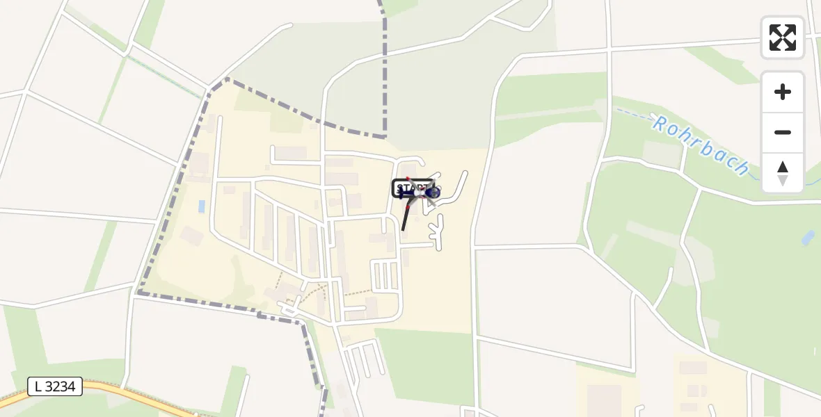 Routekaart van de vlucht: Polizeihubschrauber nach Fuldatal Bundespolizei Hubschrauberlandeplatz