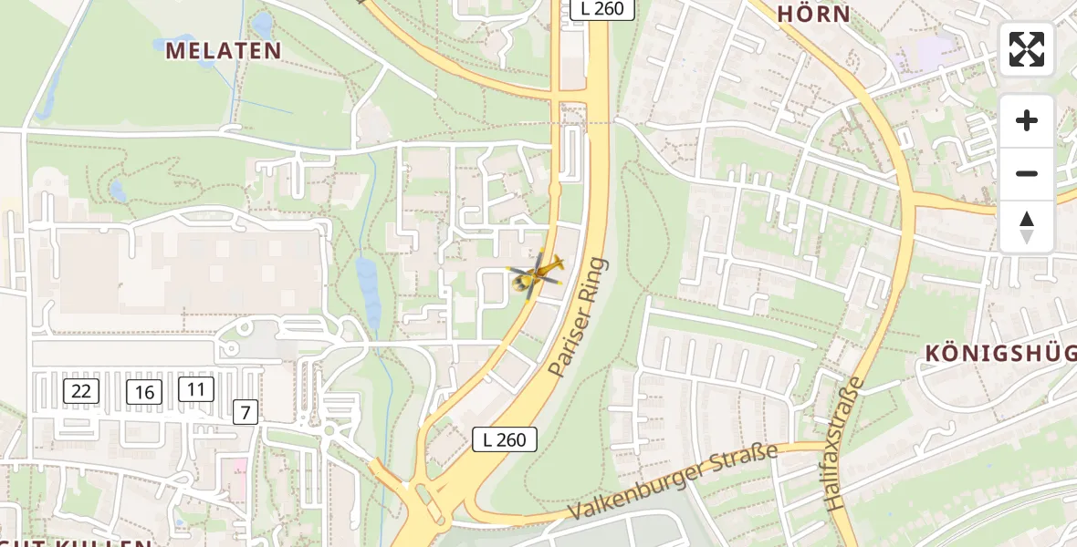 Flugroute Ambulanzhubschrauber Aachen Hospital - Aachen Hospital, 29 März 2026, 08:57