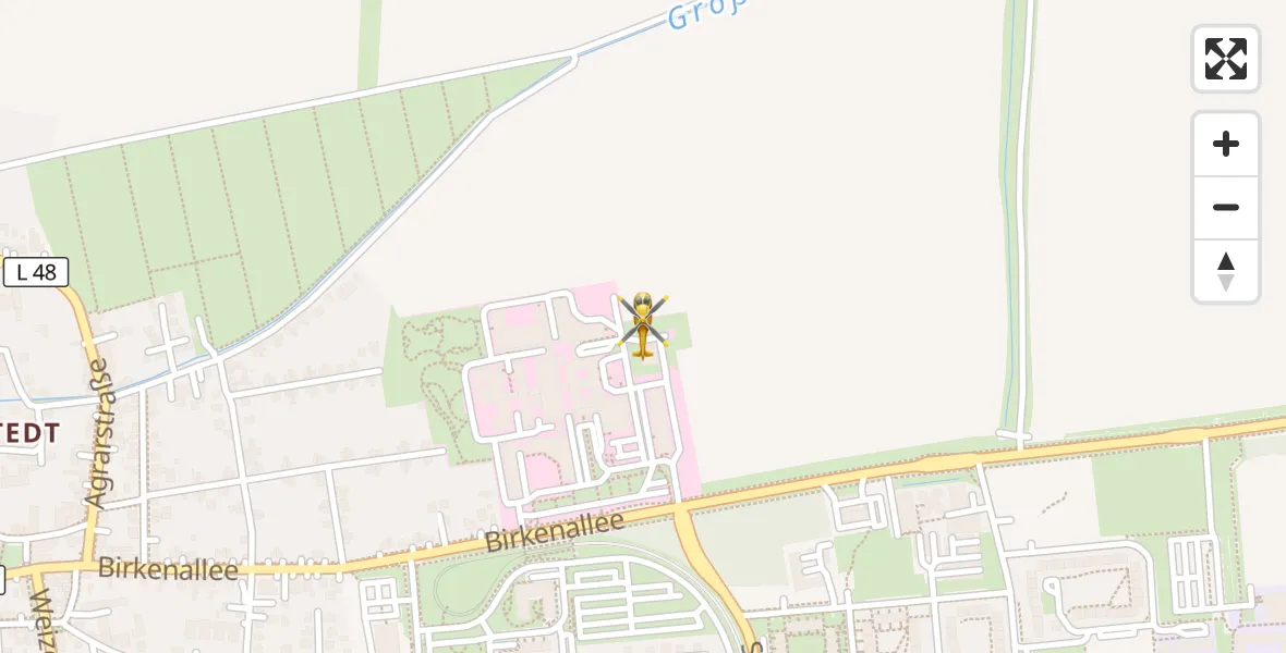 Flugroute Rettungshubschrauber Magdeburg Hospital - Magdeburg Hospital, 29 März 2026, 09:32