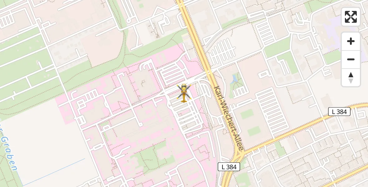 Routekaart van de vlucht: Rettungshubschrauber nach Hannover Luftrettung Hubschrauberlandeplatz (Christoph 4)