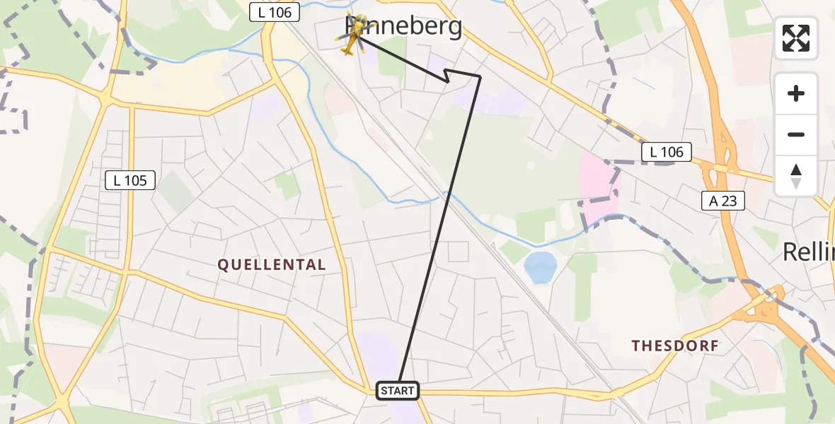 Flugroute Rettungshubschrauber Pinneberg - Pinneberg, 29 März 2026, 09:43