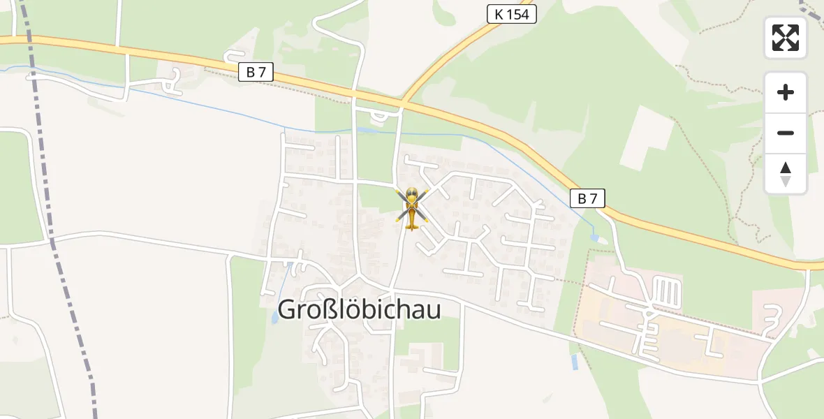Routekaart van de vlucht: Rettungshubschrauber nach Großlöbichau, Am Sportplatz