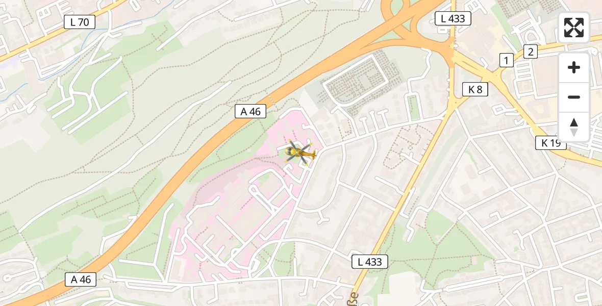Flugroute Ambulanzhubschrauber Wuppertal - Wuppertal, 29 März 2026, 10:06