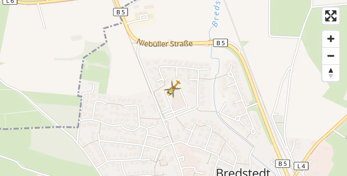 Flugroute Rettungshubschrauber Bredstedt - Bredstedt, 29 März 2026, 10:07