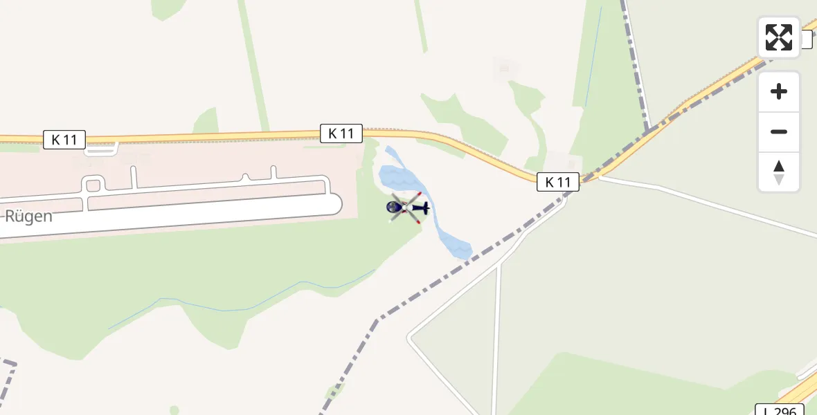 Routekaart van de vlucht: Polizeihubschrauber nach Dreschvitz