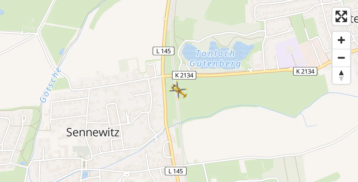 Flugroute Ambulanzhubschrauber Petersberg - Petersberg, 29 März 2026, 10:21