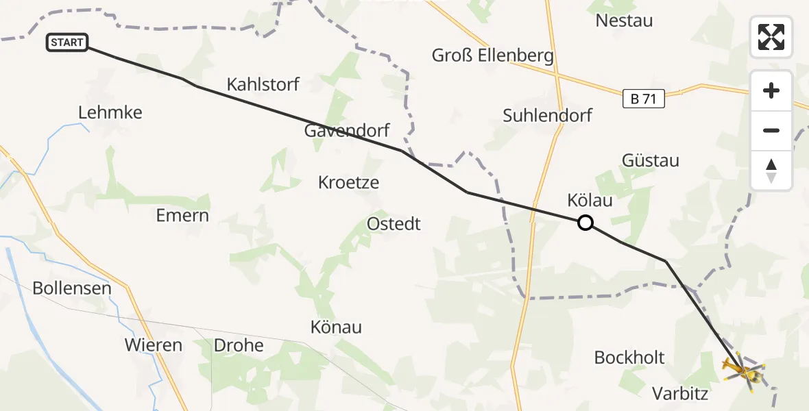 Routekaart van de vlucht: Rettungshubschrauber nach Soltendieck, K 29