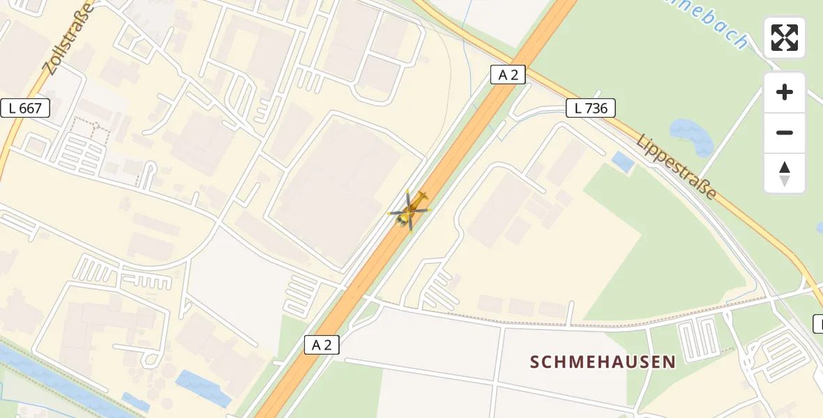 Routekaart van de vlucht: Rettungshubschrauber nach Hamm, A 2