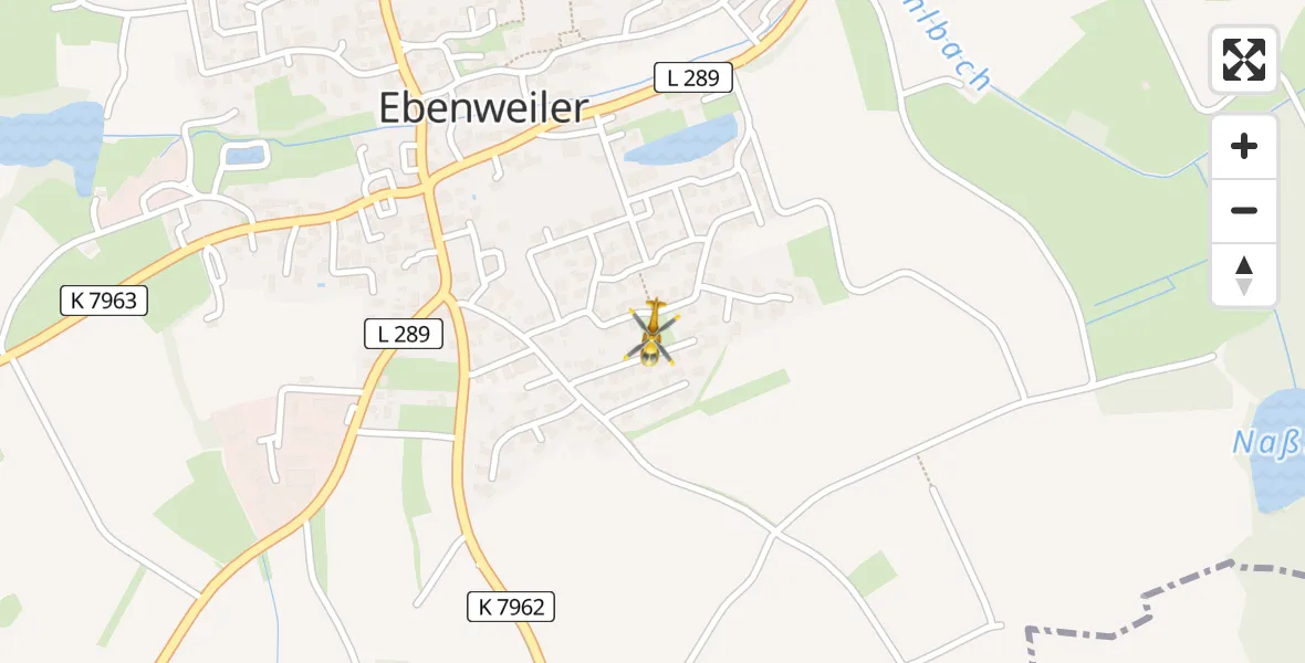 Flugroute Rettungshubschrauber Ebenweiler - Ebenweiler, 29 März 2026, 12:34
