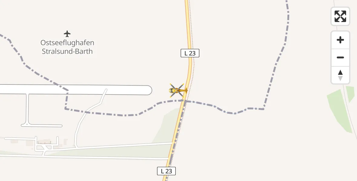 Routekaart van de vlucht: Rettungshubschrauber nach Barth