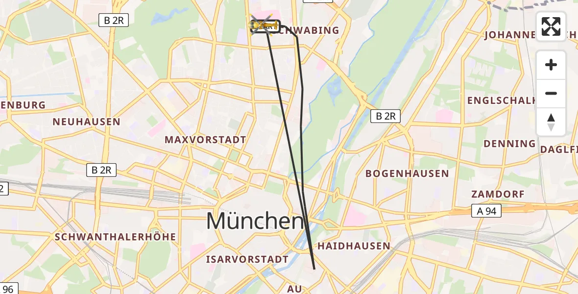 Flugroute Rettungshubschrauber München - München, 29 März 2026, 15:17