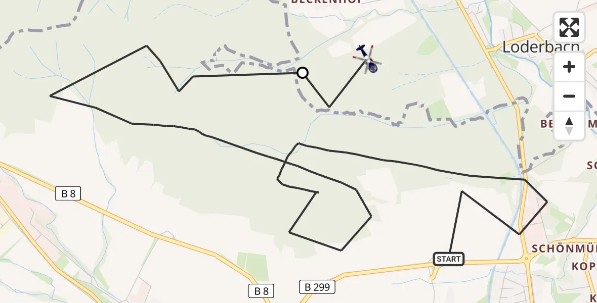 Flugroute Polizeihubschrauber Neumarkt i.d.OPf. - Berg b.Neumarkt i.d.OPf., 29 März 2026, 15:51