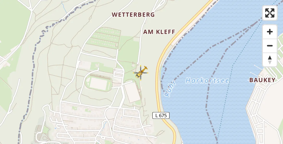 Routekaart van de vlucht: Rettungshubschrauber nach Wetter (Ruhr), Harkortberg