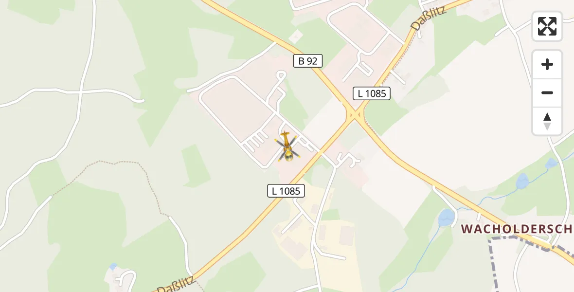 Flugroute Rettungshubschrauber Langenwetzendorf - Langenwetzendorf, 29 März 2026, 17:30