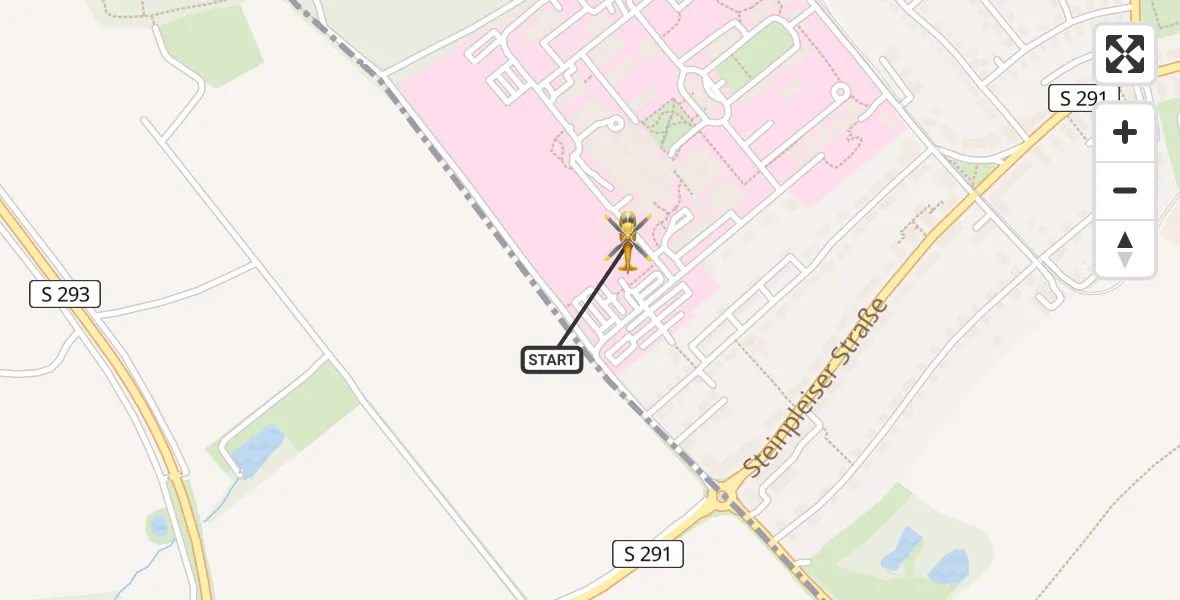 Routekaart van de vlucht: Rettungshubschrauber nach ADAC Air Rescue Station Zwickau Hubschrauberlandeplatz
