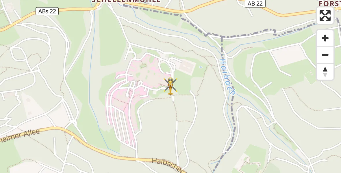 Flugroute Rettungshubschrauber Aschaffenburg Hospital - Aschaffenburg Hospital, 29 März 2026, 18:11