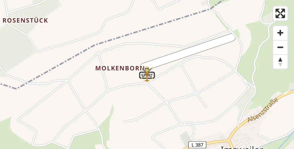 Routekaart van de vlucht: Rettungshubschrauber nach Imsweiler UL