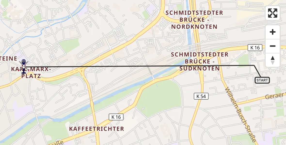 Flugroute Polizeihubschrauber Erfurt - Erfurt, 29 März 2026, 20:27