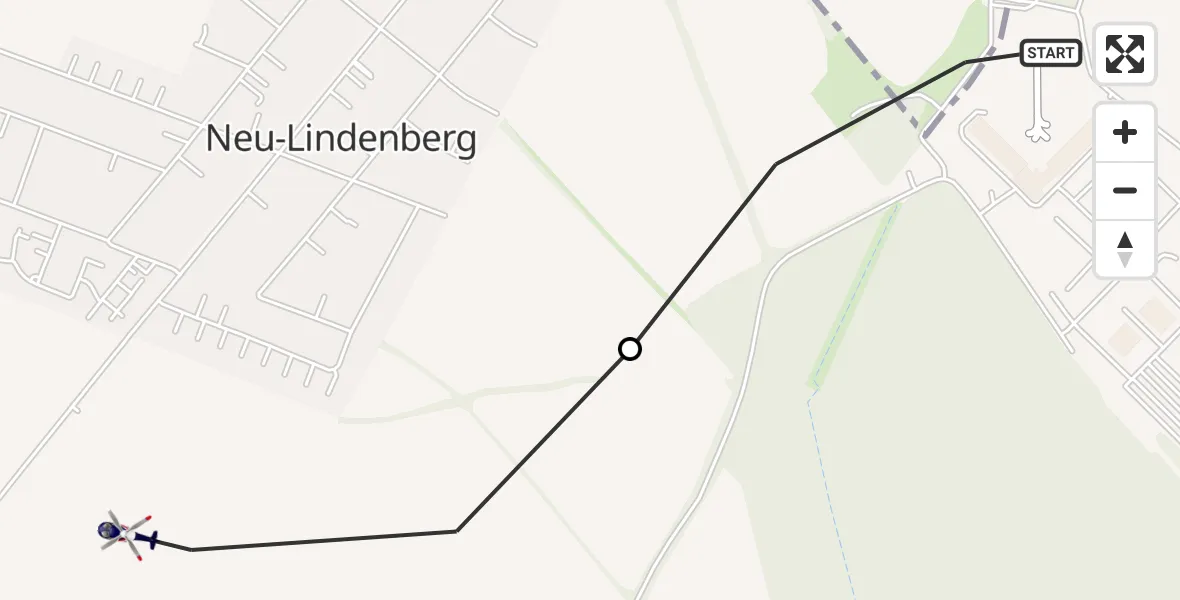 Flugroute Polizeihubschrauber Ahrensfelde Hubschrauberlandeplatz - Ahrensfelde, 29 März 2026, 23:12