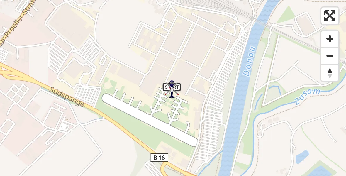 Flugroute Polizeihubschrauber Donauwörth Hubschrauberlandeplatz - Donauwörth Hubschrauberlandeplatz, 30 März 2026, 05:46