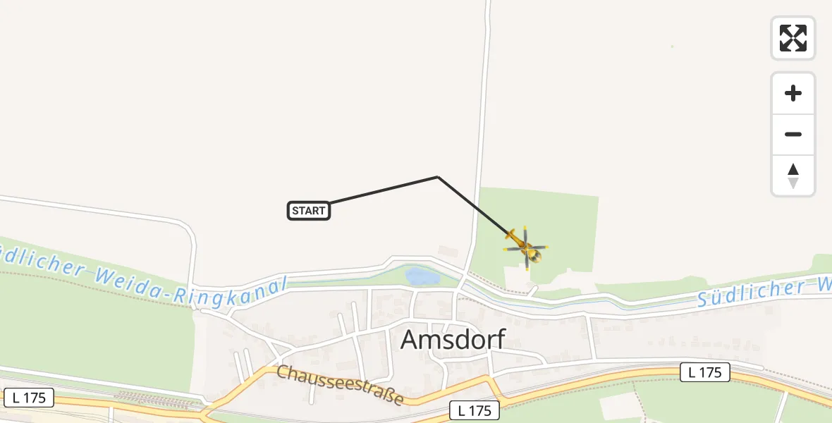 Flugroute Rettungshubschrauber Seegebiet Mansfelder Land - Seegebiet Mansfelder Land, 30 März 2026, 06:05