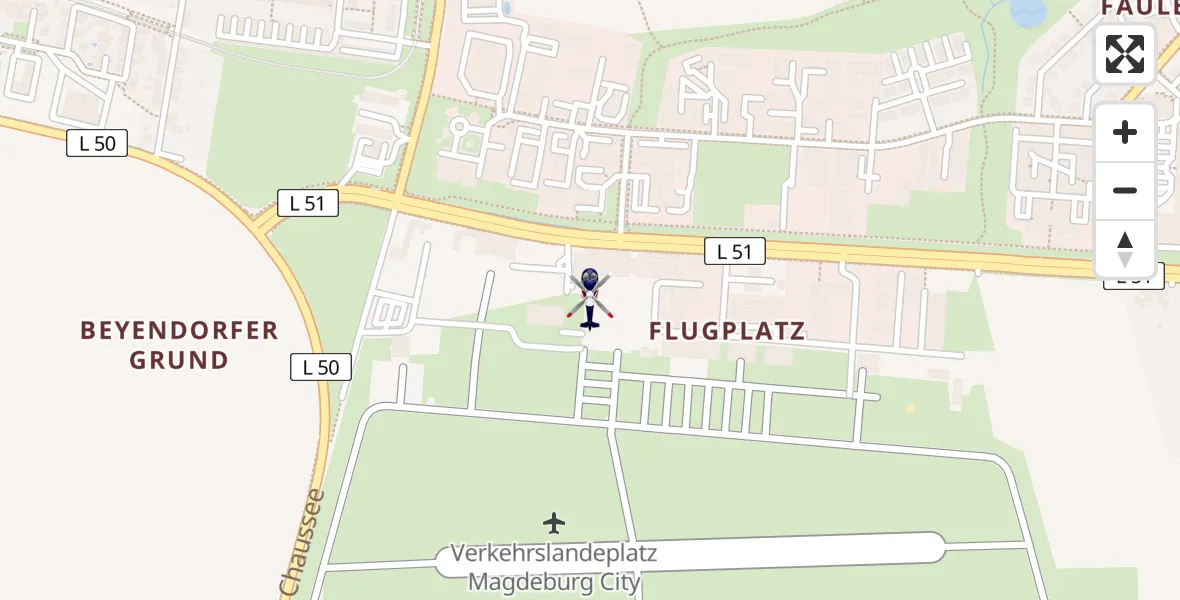 Routekaart van de vlucht: Polizeihubschrauber nach Magdeburg, Carnotstraße