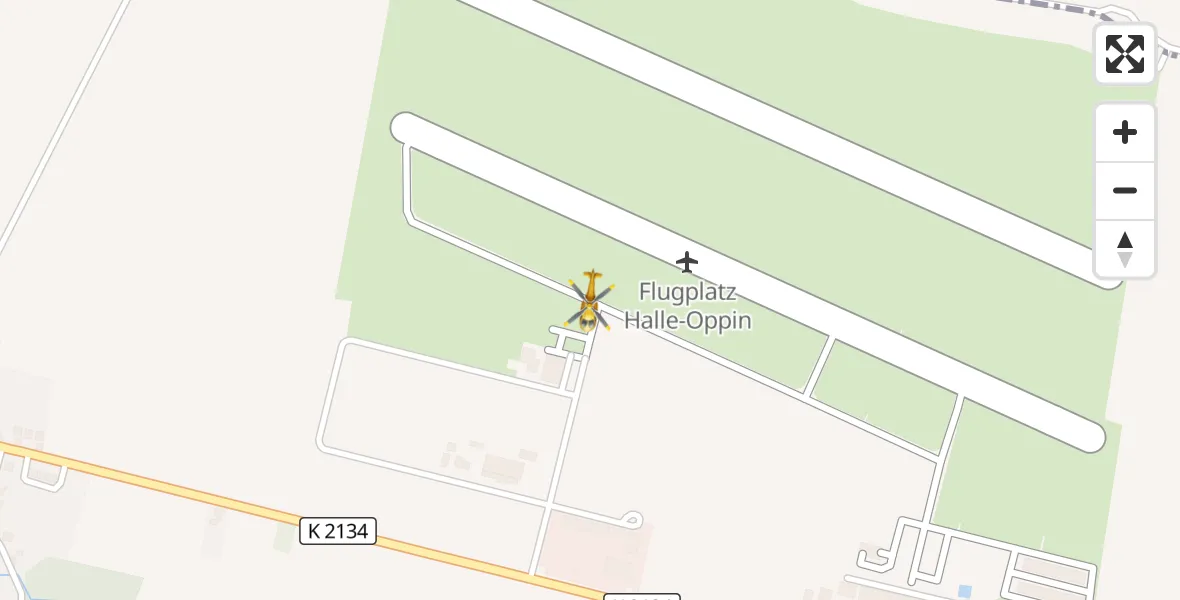 Flugroute Rettungshubschrauber Halle-Oppin Flugplatz - Halle-Oppin Flugplatz, 30 März 2026, 07:08