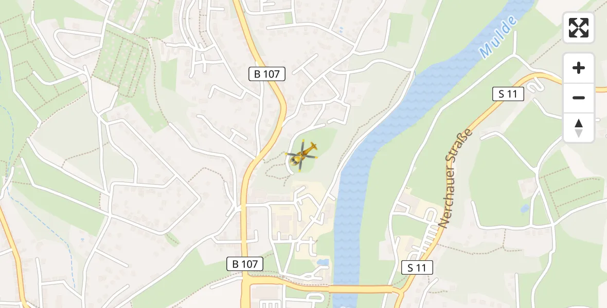 Flugroute Rettungshubschrauber Grimma - Grimma, 30 März 2026, 07:14