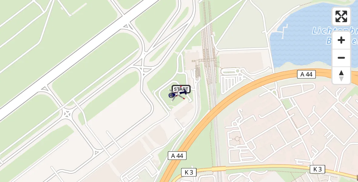 Flugroute Polizeihubschrauber Düsseldorf Flughafen - Düsseldorf Flughafen, 30 März 2026, 07:53