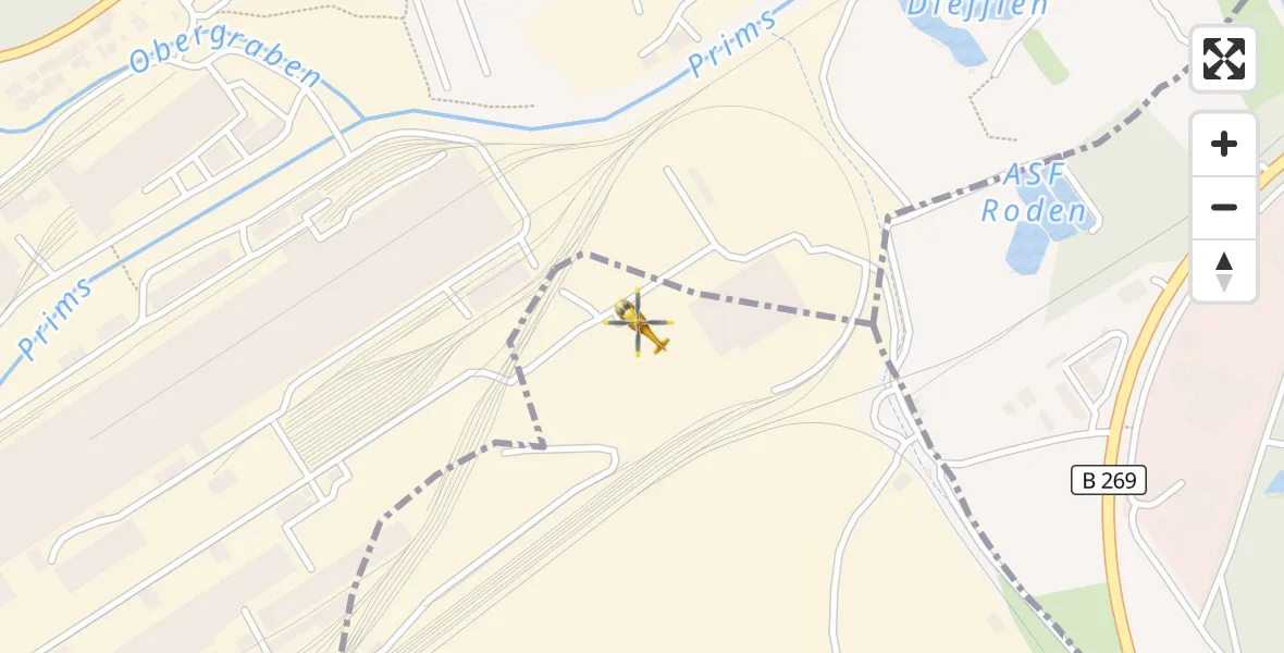 Flugroute Rettungshubschrauber Saarlouis - Saarlouis, 30 März 2026, 08:02