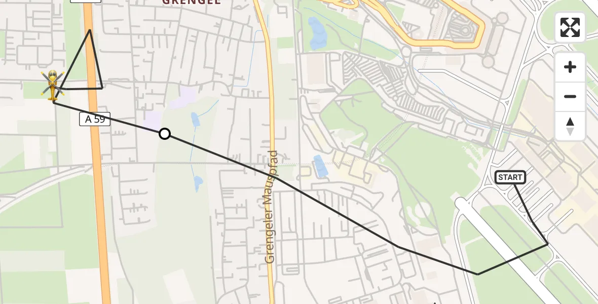 Routekaart van de vlucht: Rettungshubschrauber nach Köln, Friedensstraße