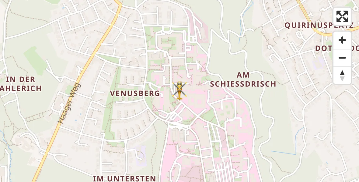 Flugroute Ambulanzhubschrauber Bonn University Hospital - Bonn University Hospital, 30 März 2026, 08:33