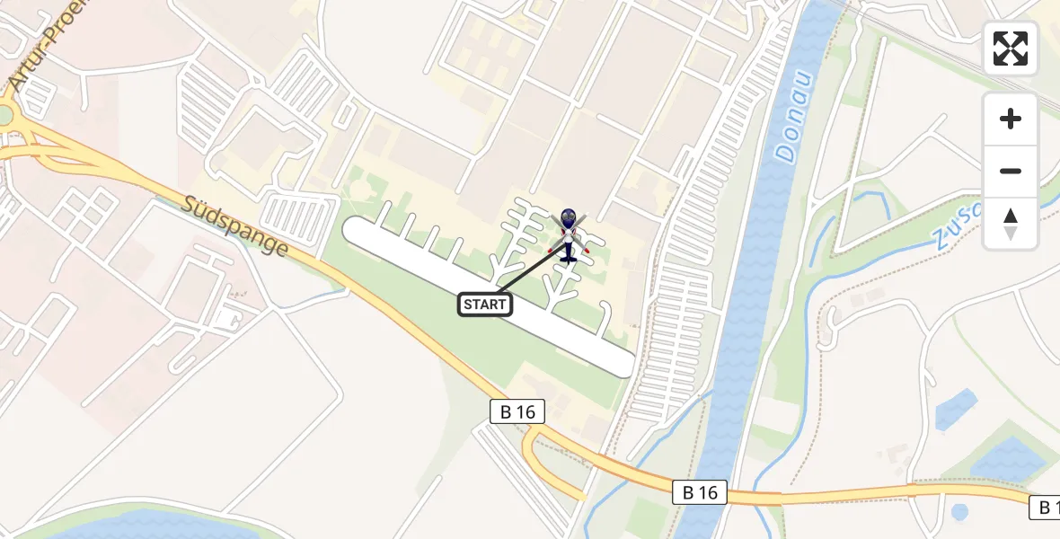 Flugroute Polizeihubschrauber Donauwörth Hubschrauberlandeplatz - Donauwörth Hubschrauberlandeplatz, 30 März 2026, 08:44
