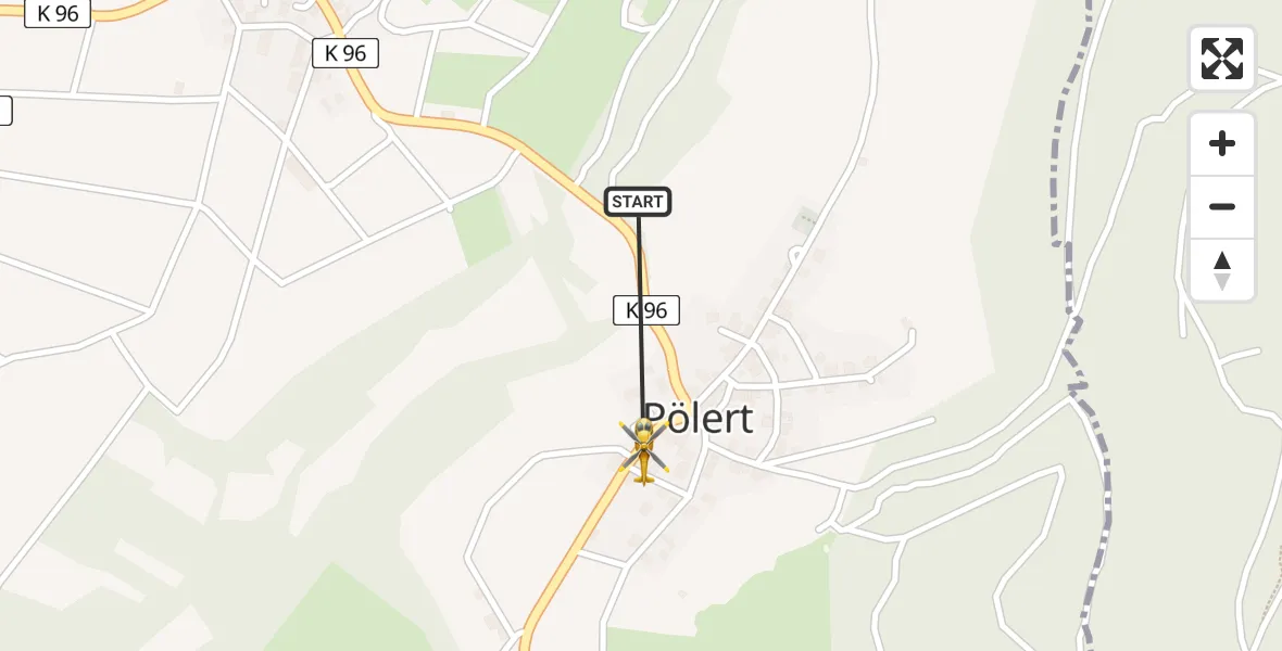 Routekaart van de vlucht: Rettungshubschrauber nach Hinzert-Pölert, Bahnhofstraße
