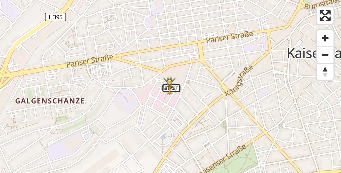 Flugroute Rettungshubschrauber Westpfalz Hospital Kaiserslautern - Westpfalz Hospital Kaiserslautern, 30 März 2026, 09:02