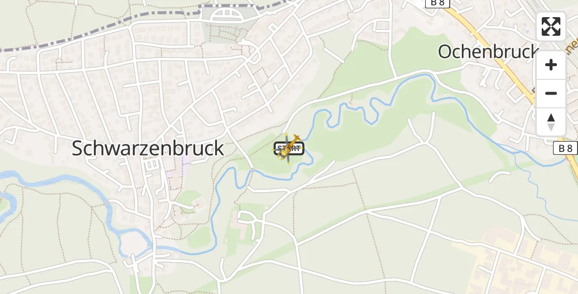 Flugroute Rettungshubschrauber Schwarzenbruck - Schwarzenbruck, 30 März 2026, 09:09